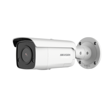 4 MP корпусна AcuSense IP камера за видеонаблюдение с двупосочно аудио и двуцветна строб светлина за предупреждение на натрапници